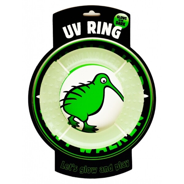 Hračka pes GLOW RING MAXI plov.a létající z TPR Kiwi 1 ks