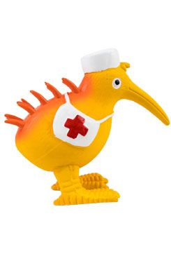 Hračka pes NURSE latex,pískací,oranžová KW 13 cm