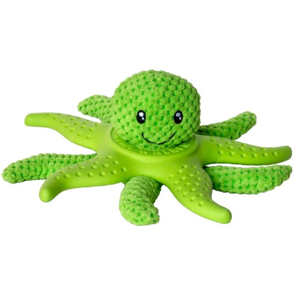 Hračka pes OCTOPUS & STARFISH plyš,TPR Kiwi zelená