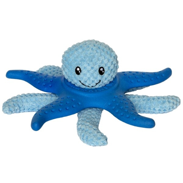 Hračka pes OCTOPUS & STARFISH plyš,TPR Kiwi modrá