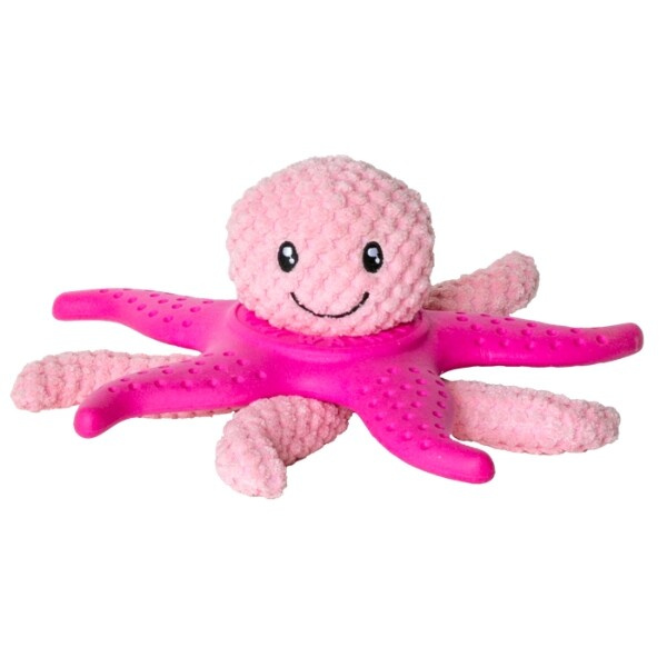 Hračka pes OCTOPUS & STARFISH plyš,TPR růžov.27cm Kiwi