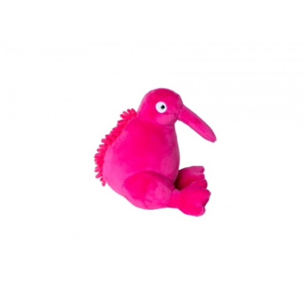 Hračka pes PLUSH plyš,pískací,16cm Kiwi 1 ks růžová