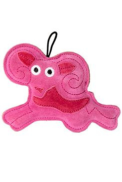 Hračka pes LEATHER CAPRICORN kůže,růžová Kiwi 20 cm