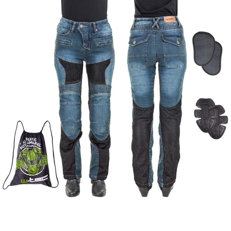 Dámské moto jeansy W-TEC Bolftyna modro-černá L