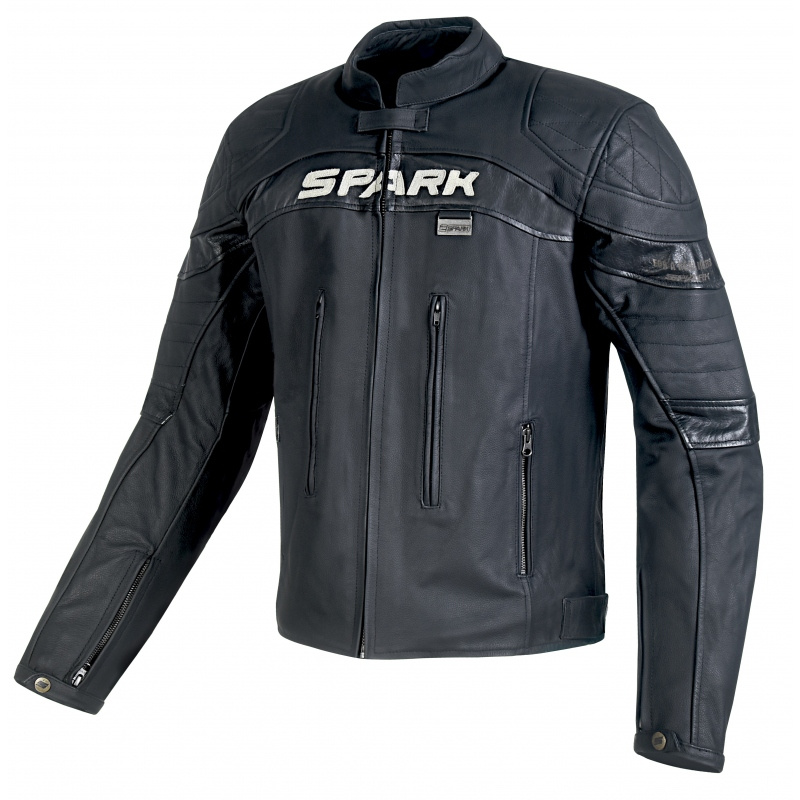 Pánská kožená moto bunda Spark Dark černá S