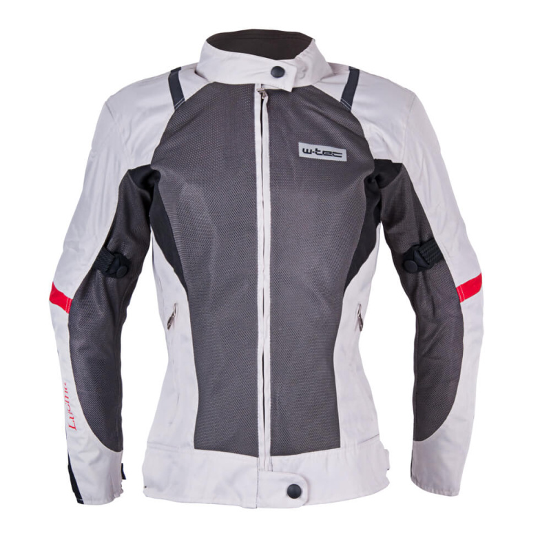 Dámská moto bunda W-TEC Lucina šedá-krémově bílá XXL