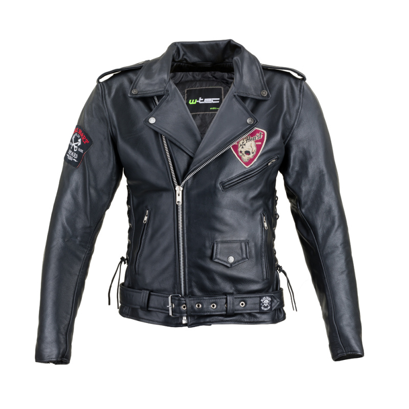 Kožená moto bunda W-TEC Black Heart Perfectis černá 4XL