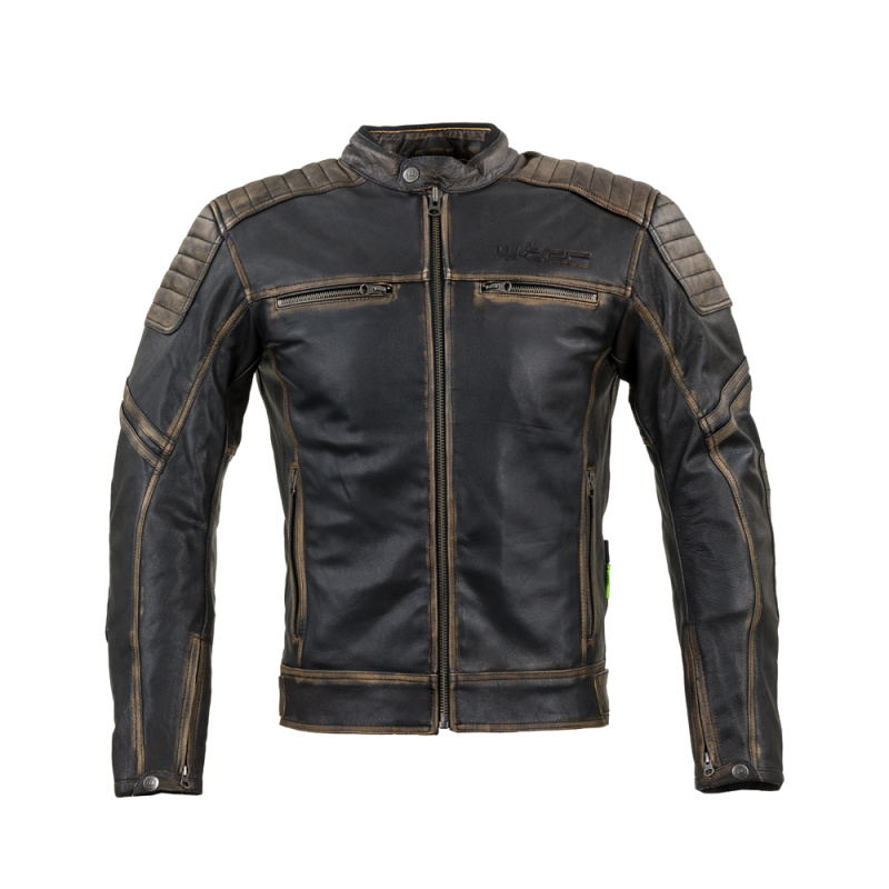 Kožená moto bunda W-TEC Mungelli vintage hnědá XXL