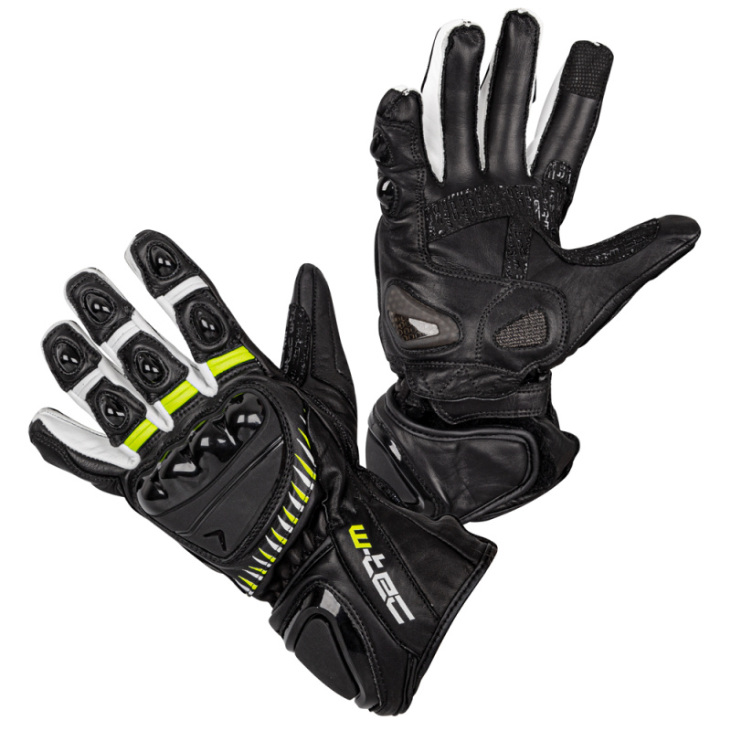 Moto rukavice W-TEC Evolation černo-bílo-fluo XXL