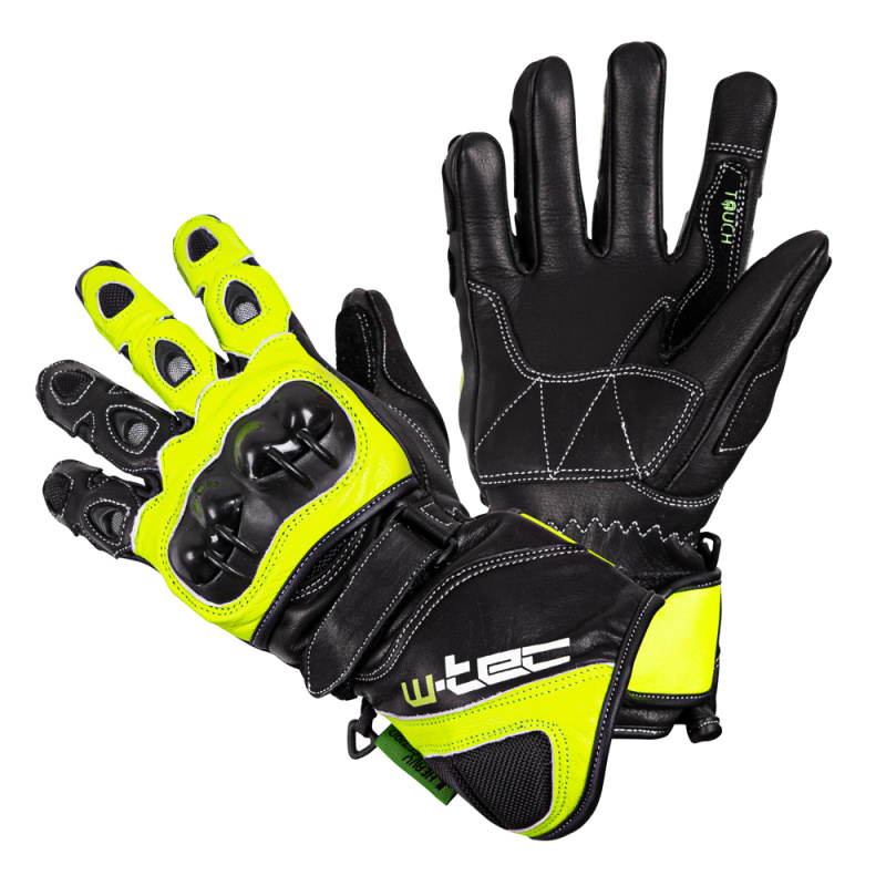 Motocyklové rukavice W-TEC Supreme EVO černo-zelená S