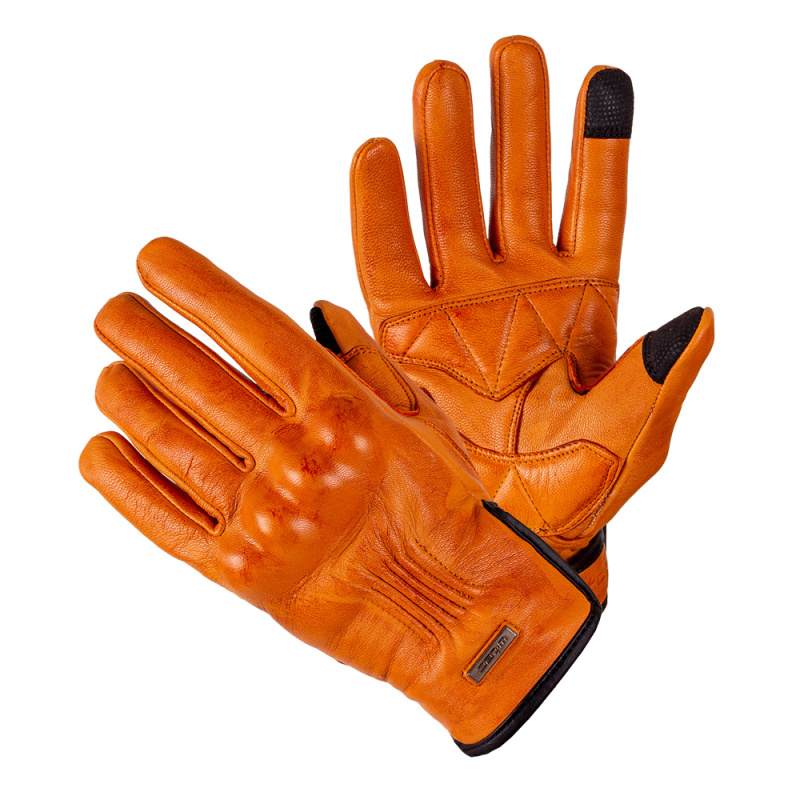 Kožené moto rukavice W-TEC Dahmer světle hnědá XL