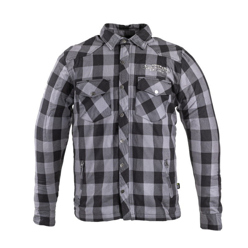 Flanelová košile W-TEC Black Heart Reginald s aramidem šedo-černá 3XL