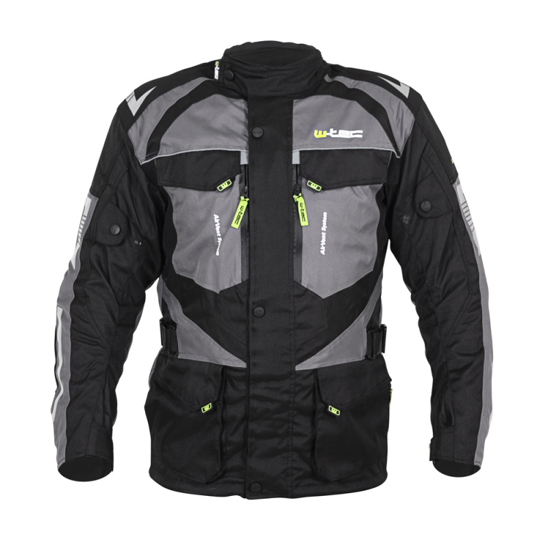 Pánská moto bunda W-TEC Burdys Evo černo-šedá 6XL