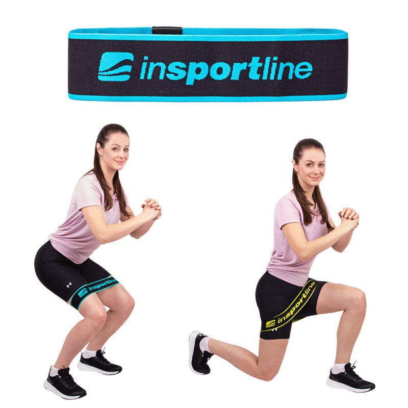Posilovací smyčka inSPORTline Hiplop M 66x7 cm / 16 kg azurová
