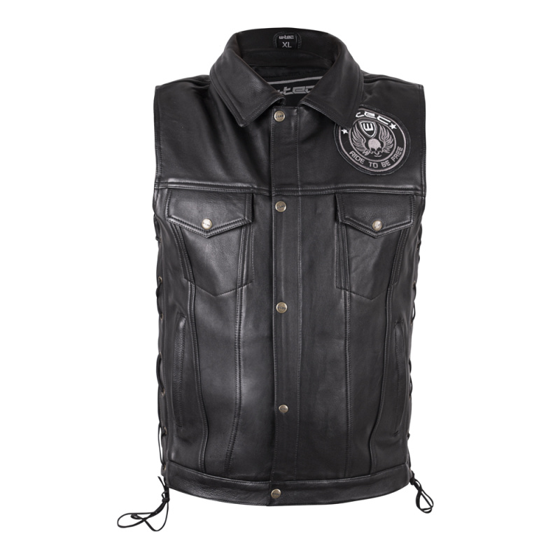 Kožená moto vesta W-TEC Highstake Black XXL