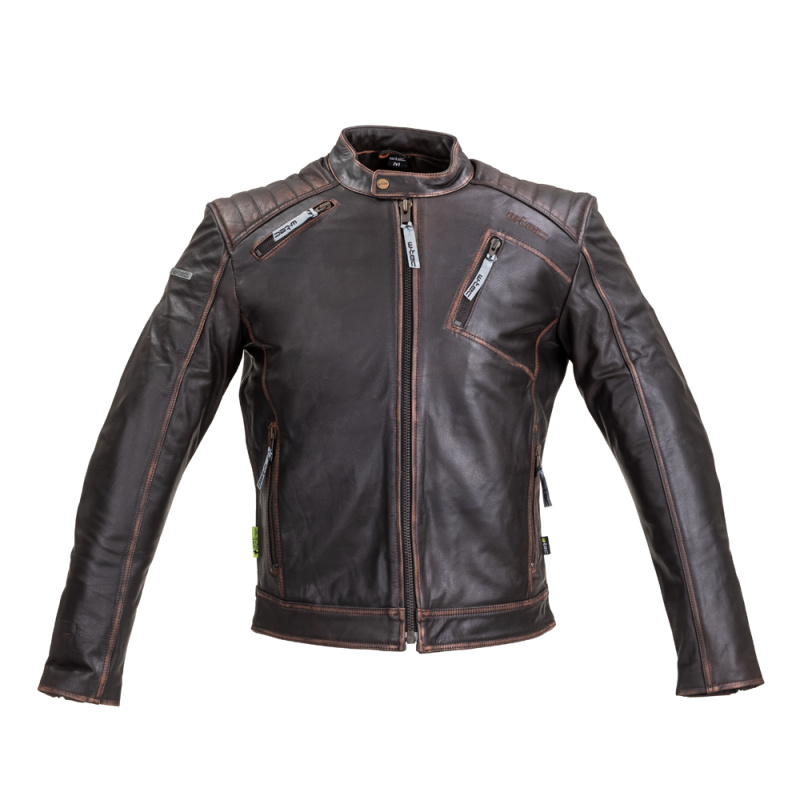 Kožená moto bunda W-TEC Embracer Vintage Dark Brown M