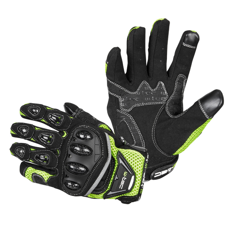 Moto rukavice W-TEC Upgear černá-fluo S