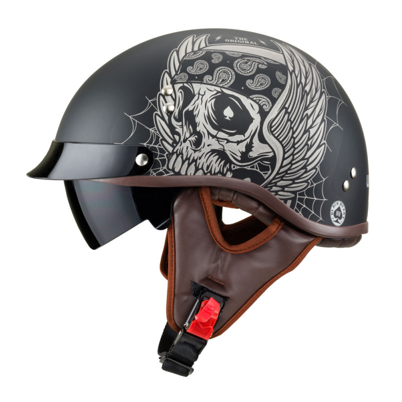Moto přilba W-TEC Black Heart Longroad Wings Skull M (57-58)