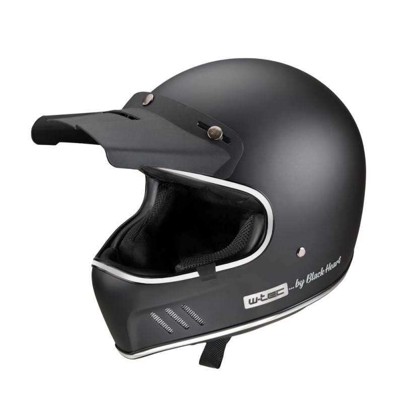 Moto přilba W-TEC Black Heart Retron Simple Black XS (53-54)