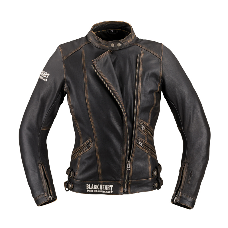 Dámská kožená moto bunda W-TEC Black Heart Lizza vintage hnědá S