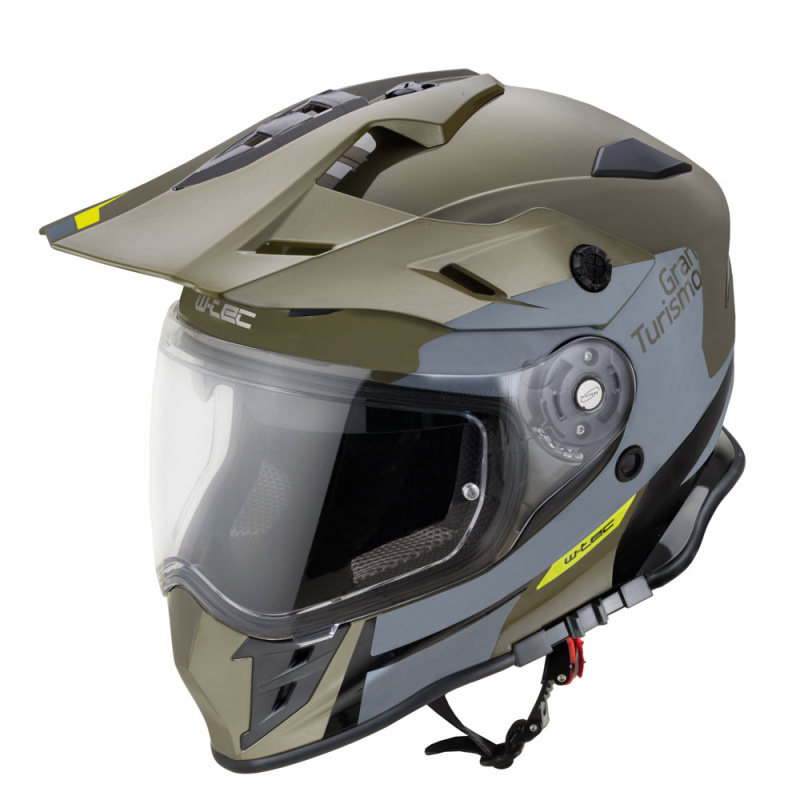 Moto přilba W-TEC V331 PR Graphic Khaki-Grey XS (53-54)