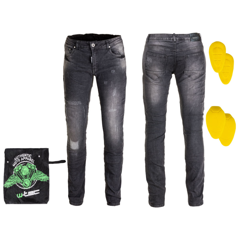 Pánské moto jeansy W-TEC Komaford tmavě šedá 3XL