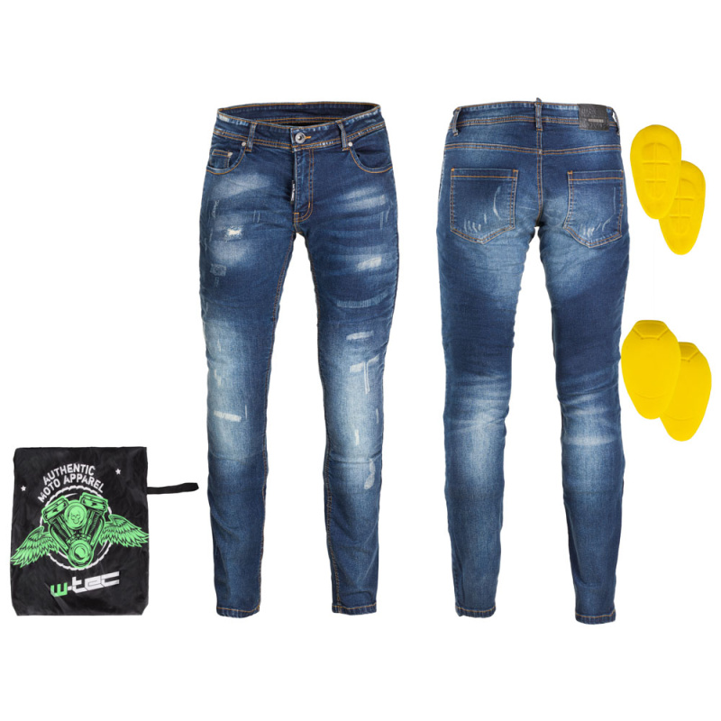 Pánské moto jeansy W-TEC Feeldy modrá 6XL