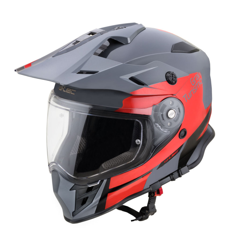 Moto přilba W-TEC V331 PR Graphic Red-Grey S (55-56)