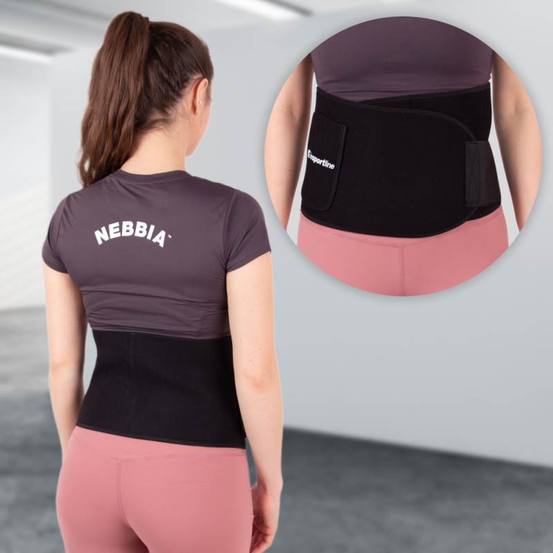 Neoprenový pás inSPORTline Waistpire s kapsičkou černá XL