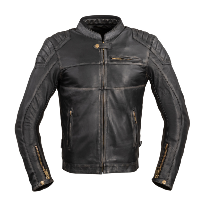 Pánská kožená moto bunda W-TEC Suit vintage černá 5XL
