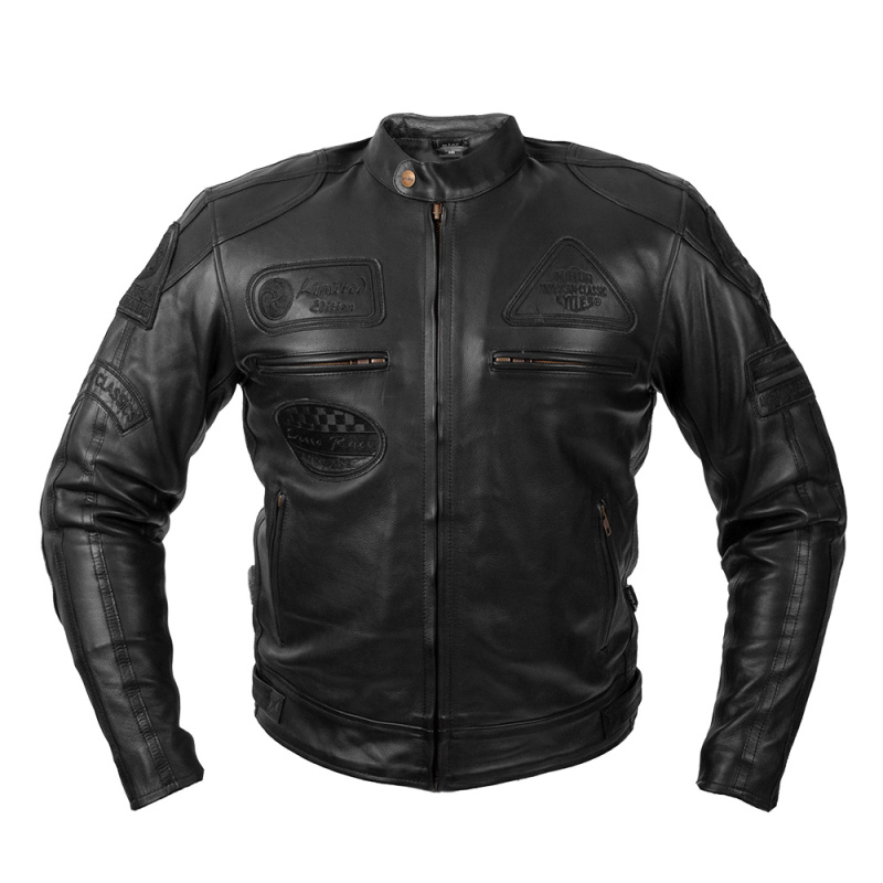 Pánská kožená moto bunda W-TEC Urban Noir černá XXL