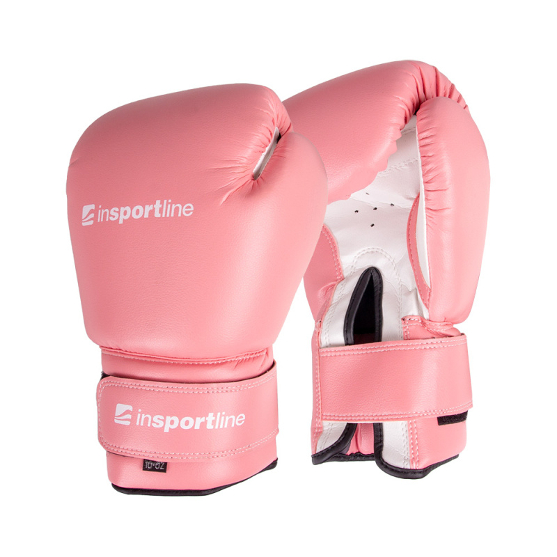 Boxerské rukavice inSPORTline Ravna růžovo-bílá 8oz
