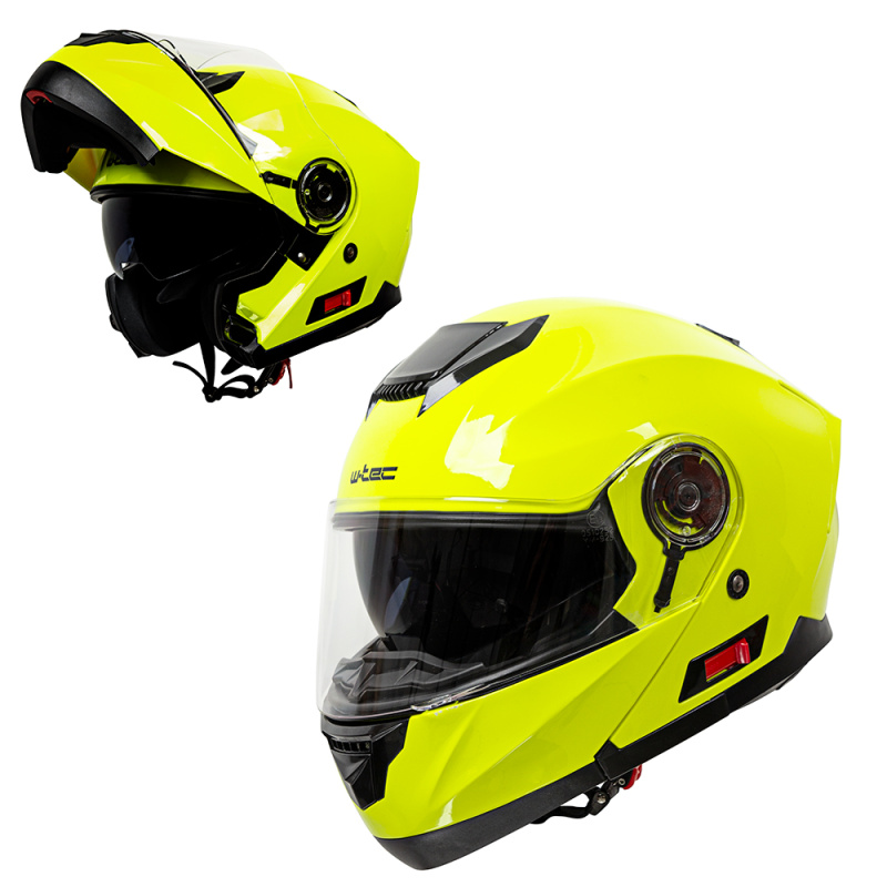Výklopná moto přilba W-TEC Cullo fluo žlutá XL (61-62)