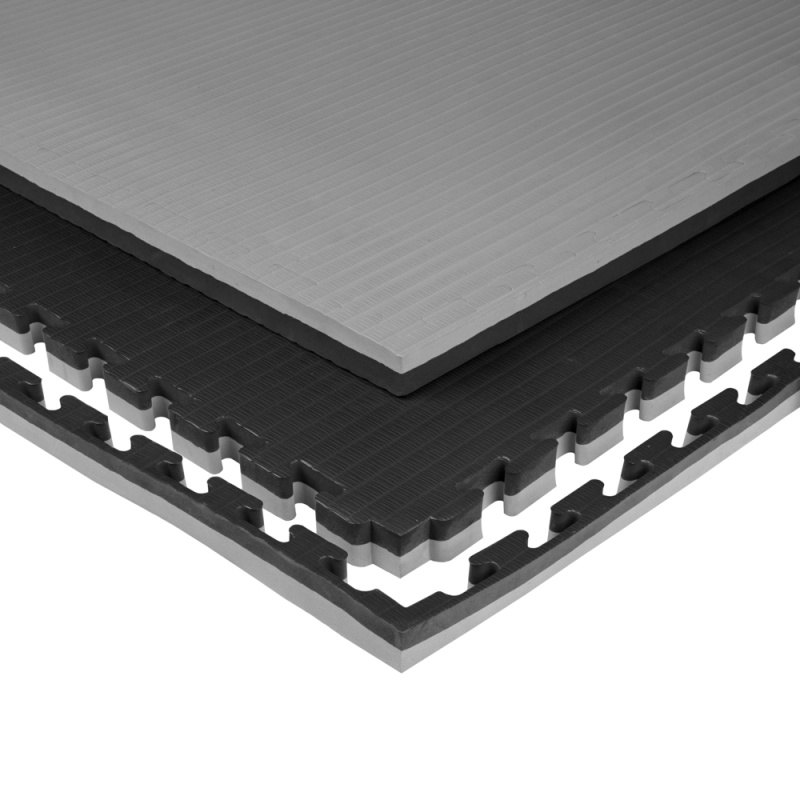 Puzzle tatami podložka inSPORTline Malmeida 100x100x4 cm šedo-černá, stéblový vzor