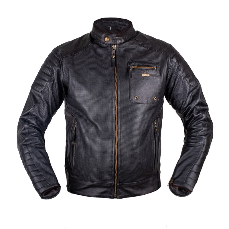 Letní kožená moto bunda W-TEC Gradac černá L