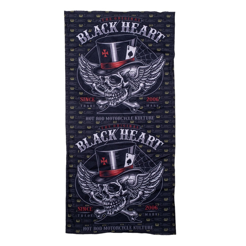 Multifunkční nákrčník W-TEC Black Heart Scarfest Wings Skull