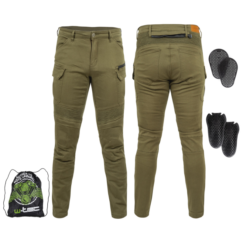 Pánské moto kalhoty W-TEC Cargotic olivově zelená XXL