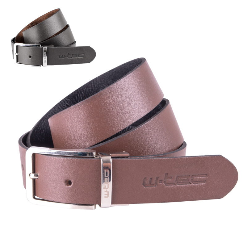 Kožený opasek W-TEC Machoo 140 cm hnědá/černá
