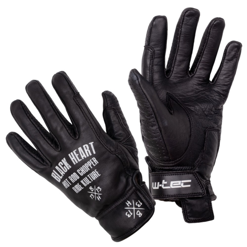 Letní kožené moto rukavice W-TEC Black Heart Darios černá S