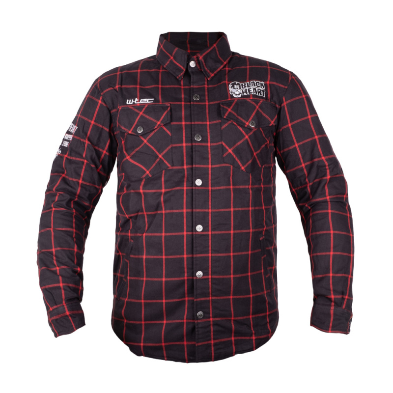 Moto košile W-TEC Black Heart Rattlesneak černá s červeným pruhem 5XL