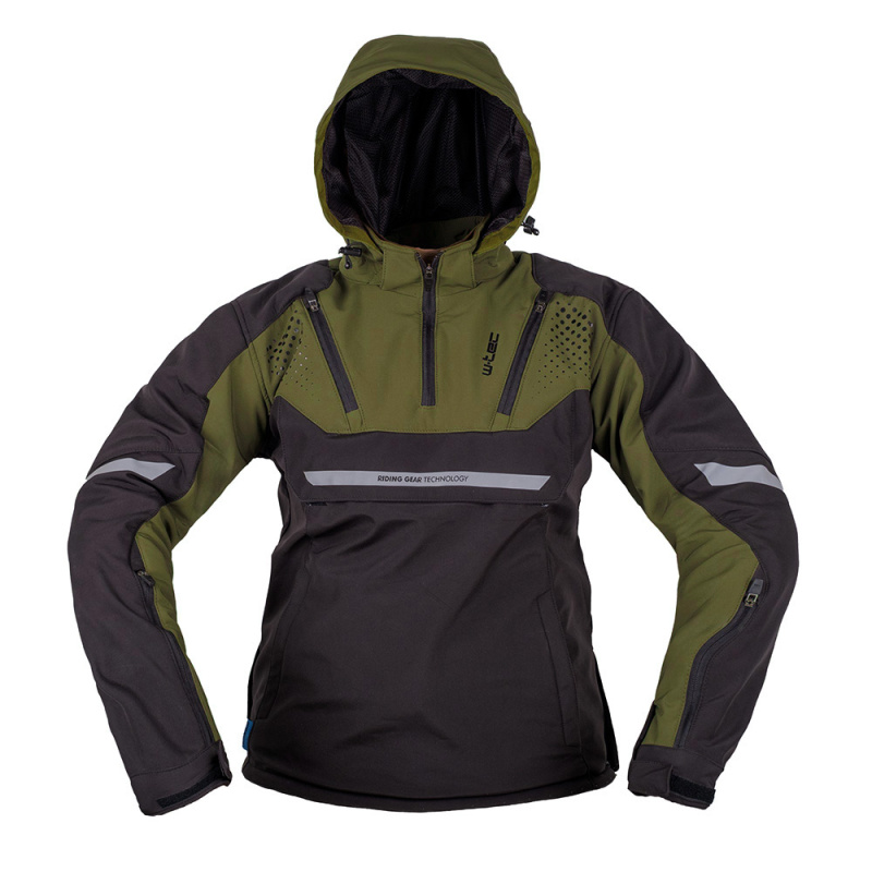 Pánská softshellová moto bunda W-TEC Annorack khaki-černá M
