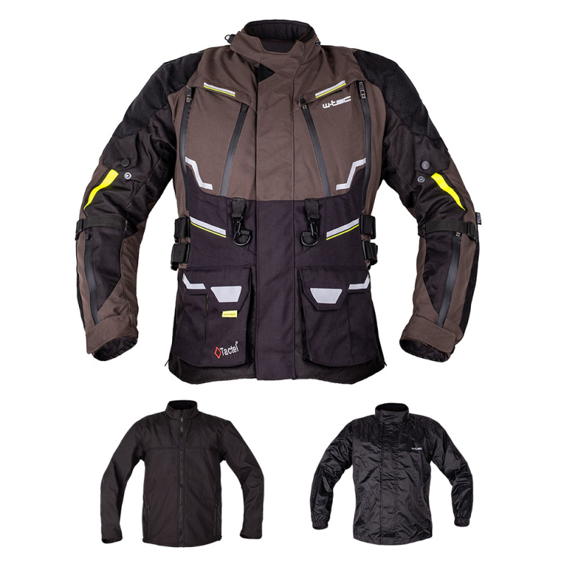 Moto bunda W-TEC Daimick černo-šedá 4XL