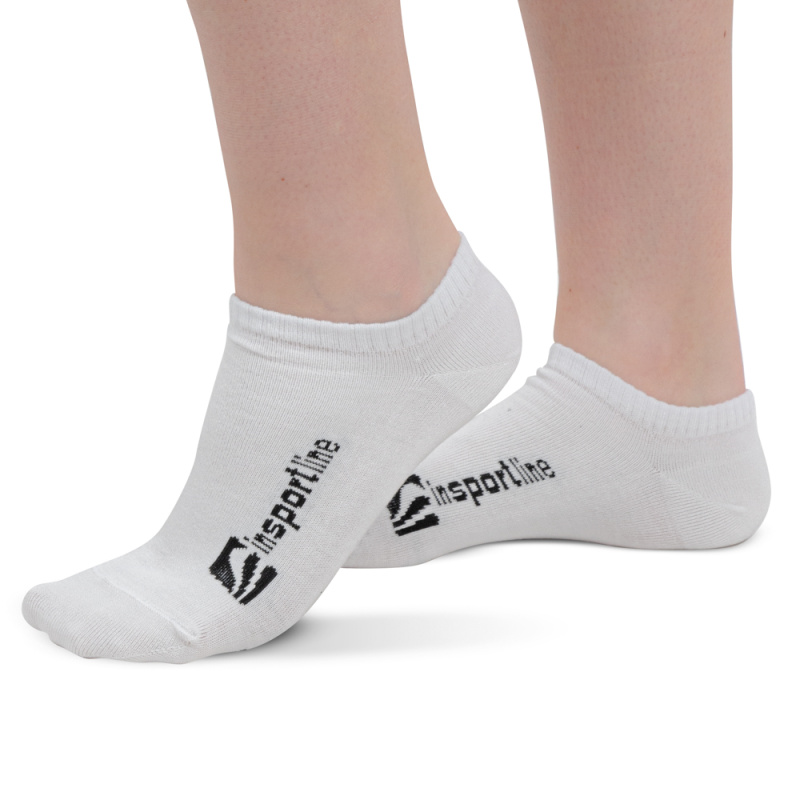 Bambusové kotníkové ponožky inSPORTline Silvatic Ankle AG+ antibakteriální - 3 páry bílá 43-45