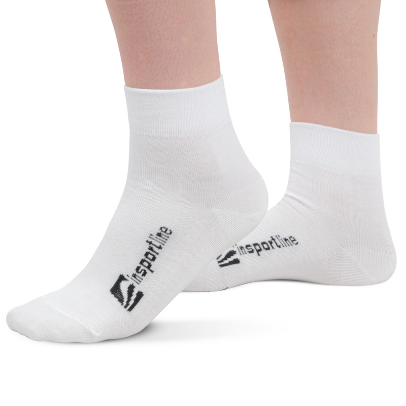 Bambusové střední ponožky inSPORTline Silvatic Mid AG+ antibakteriální - 3 páry bílá 39-42