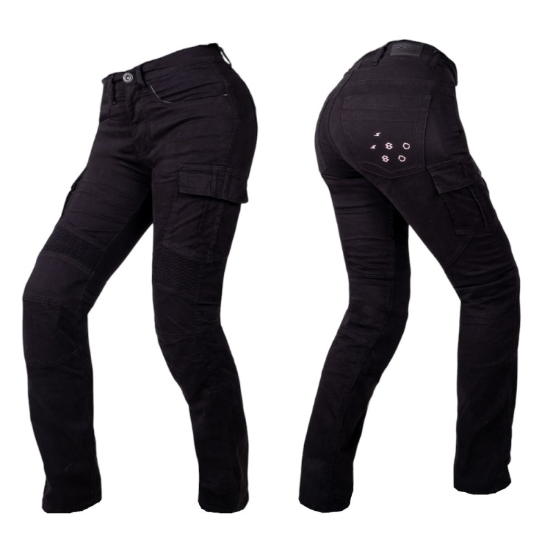 Dámské moto jeansy W-TEC Komehana černá 40/32