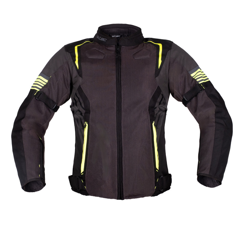 Letní moto bunda W-TEC Pelyes šedá-fluo 4XL