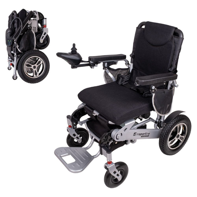 Elektrický invalidní vozík inSPORTline Hawkie Basic II 500W stříbrná