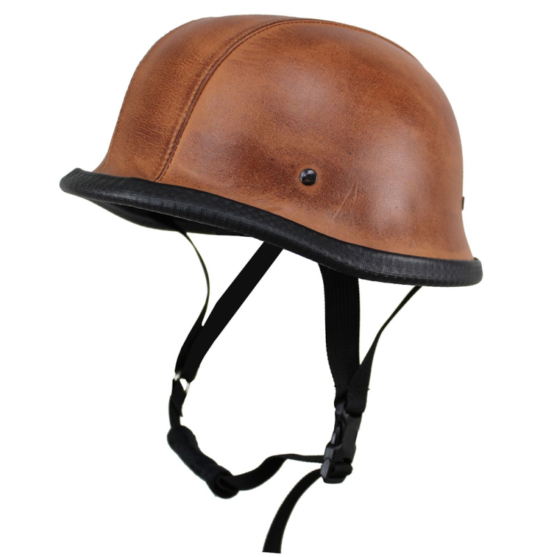 Retro otevřená moto helma Sodager ADH-012 hnědá 3XL (65-66)