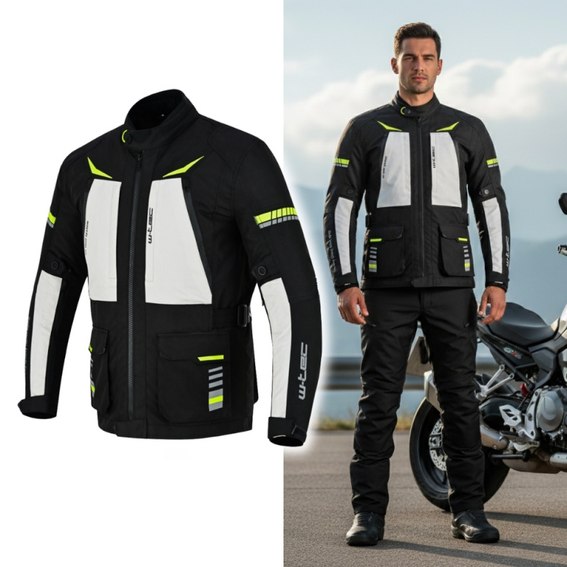 Moto bunda W-TEC Warao černá-fluo 5XL