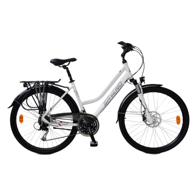 Dámské trekingové kolo Saveno Exeter Lady 28" - model 2025 M (17", 165-175cm) bílá